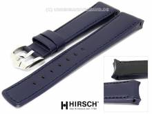 Uhrenarmband Mobile 18mm dunkelblau glatt abgen&auml;ht mit Rundansto&szlig; von HIRSCH Leonardo