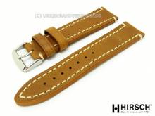 Uhrenarmband Liberty Vintage 24mm hellbraun Used-Look-Design helle Naht von HIRSCH (Schlie&szlig;enansto&szlig; 22 mm)