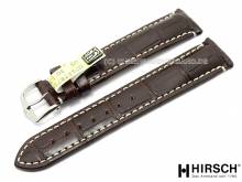Uhrenarmband Viscount 18mm dunkelbraun Alligator wasserfest von HIRSCH (Schlie&szlig;enansto&szlig; 16 mm)