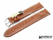 Uhrenarmband Viscount 24mm goldbraun Alligator wasserfest von HIRSCH (Schlie&szlig;enansto&szlig; 22 mm)