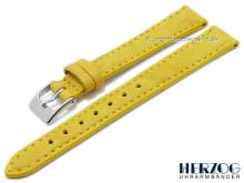 Uhrenarmband Mailand 14mm gelb Leder abgen&auml;ht von HERZOG (Schlie&szlig;enansto&szlig; 12 mm)