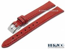 Uhrenarmband Mailand 14mm rot Leder abgen&auml;ht von HERZOG (Schlie&szlig;enansto&szlig; 12 mm)