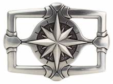 G&uuml;rtelschlie&szlig;e Metall silberfarben Windrose passend f&uuml;r G&uuml;rtelbreite 40 mm