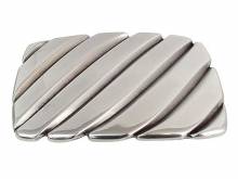 G&uuml;rtelschlie&szlig;e Metall silberfarben Plate Lines passend f&uuml;r G&uuml;rtelbreite 40 mm