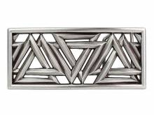G&uuml;rtelschlie&szlig;e Metall silberfarben Triangles passend f&uuml;r G&uuml;rtelbreite 40 mm