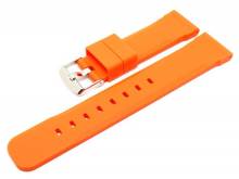 Uhrenarmband 20mm orange Silikon glatte Oberfl&auml;che (Schlie&szlig;enansto&szlig; 18 mm)