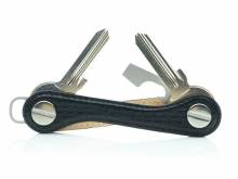 KEYKEEPA Schl&uuml;sselorganizer Leder schwarz (Cubic Carbon) - Made in Germany