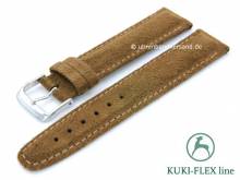 Uhrenarmband 22mm mittelbraun VEGAN Alcantara KUKI-FLEX Patent abgen&auml;ht von KUKI (Schlie&szlig;enansto&szlig; 20 mm)