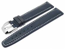 Manufaktur-Uhrenarmband 24mm dunkelblau HORWEEN ESSEX Leder KUKI-FLEX helle Naht von KUKI (Schlie&szlig;enansto&szlig; 20 mm)