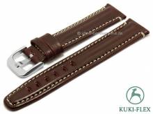 Manufaktur-Uhrenarmband 24mm rotbraun HORWEEN SHELL CORDOVAN Leder KUKI-FLEX helle Naht von KUKI (Schlie&szlig;enansto&szlig; 20 mm)