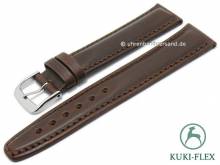 Manufaktur-Uhrenarmband 22mm dunkelbraun HORWEEN CHROMEXCEL Leder KUKI-FLEX abgenäht von KUKI (Schließenanstoß 20 mm)