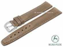 Manufaktur-Uhrenarmband 22mm hellbraun HORWEEN CHROMEXCEL Leder KUKI-FLEX abgenäht von KUKI (Schließenanstoß 20 mm)