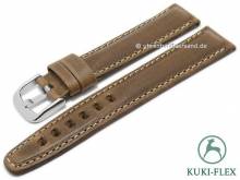 Manufaktur-Uhrenarmband 22mm hellbraun HORWEEN CHROMEXCEL Leder KUKI-FLEX helle Naht von KUKI (Schließenanstoß 20 mm)