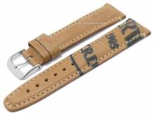 Luxus-Uhrenarmband 22mm braun SHELL CORDOVAN Leder mit HORWEEN-Print & -Prägung KUKI-FLEX (Schließenanstoß 20 mm)