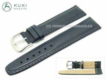 Uhrenarmband 24mm STRONG & FLEX dunkelblau abgen&auml;ht von KUKI (Schlie&szlig;enansto&szlig; 20 mm)