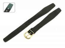 ABVERKAUF: Uhrenarmband Damen 16mm fester Steg dunkelbraun glatt Schlie&szlig;e gold