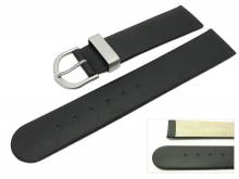 Uhrenarmband 20mm schwarz glatt Stahlschlaufe (Schlie&szlig;enansto&szlig; 18 mm)