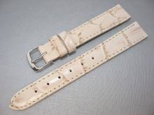 Uhrenarmband Alligator Elegance 14mm creme Alligator-Prägung (Schließenanstoß 12 mm)