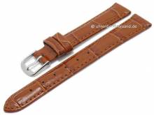 Uhrenarmband Alligator Elegance 14mm hellbraun Alligator-Prägung (Schließenanstoß 12 mm)