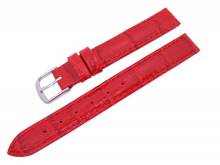 Uhrenarmband Alligator Elegance 14mm rot Alligator-Prägung (Schließenanstoß 12 mm)