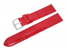 Uhrenarmband Alligator Elegance 20mm rot Alligator-Prägung (Schließenanstoß 18 mm)