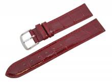 Uhrenarmband Alligator Elegance 20mm weinrot Alligator-Prägung (Schließenanstoß 18 mm)