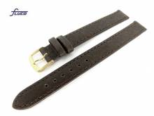 Uhrenarmband Pig 12mm dunkelbraun Schweinsleder genarbt von Fluco (Schlie&szlig;enansto&szlig; 12 mm)