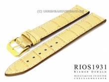 Uhrenarmband New Orleans 20mm beige RIOS Alligatorprägung helle Naht (Schließenanstoß 18 mm)