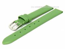 Uhrenarmband Leder 12mm gr&uuml;n flach ohne Naht (Schlie&szlig;enansto&szlig; 10 mm)