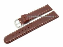 Uhrenarmband 24mm braun (natur) Sattelleder helle Naht von BECO (Schlie&szlig;enansto&szlig; 22 mm)