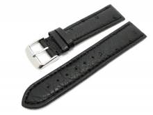 Uhrenarmband 20mm schwarz echt Strauß (Schließenanstoß 18 mm)