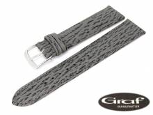 Uhrenarmband Ozean 16mm mittelgrau echt Hai von Graf (Schlie&szlig;enansto&szlig; 16 mm)