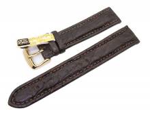 Uhrenarmband 24mm dunkelbraun Di-Modell Krokodil Chrono robust echt Kroko (Schlie&szlig;enansto&szlig; 20 mm)