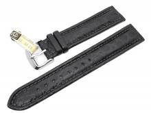 Uhrenarmband 24mm schwarz Di-Modell Krokodil Chrono robust echt Krokodil (Schlie&szlig;enansto&szlig; 20 mm)