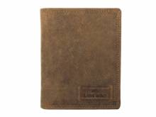 Kombib&ouml;rse OLD SCHOOL (hoch) gewalktes Western-Type B&uuml;ffelleder Vintage-Look mittelbraun mit RFID-Schutz von LandLeder