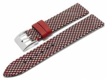 Luxus-Uhrenarmband 20mm rot-grau Hightech-Material Nytech von LIC Atelier (Schließenanstoß 18 mm)