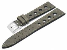 Luxus-Uhrenarmband Patina-Racing 19mm grau Leder helle Naht von LIC Atelier (Schlie&szlig;enansto&szlig; 16 mm)