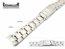 Uhrenarmband 20mm Edelstahl massiv teilweise poliert passend f&uuml;r Rolex etc. von Eichm&uuml;ller