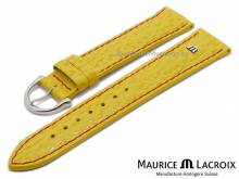 Uhrenarmband Original MAURICE LACROIX 20mm gelb Leder Hai-Prägung rote Naht