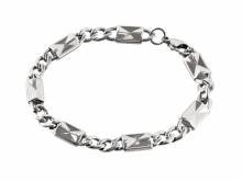 Schmuck-Armband Edelstahl silberfarben Schmuck-Kette Karabiner-Verschluss Edelstahl von MABRO Steel - Bandl&auml;nge ca. 21cm