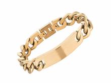 Schmuck-Armband Edelstahl goldfarben Flachpanzer von MABRO Steel - Bandl&auml;nge ca. 21cm
