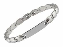 Schmuck-Armband Edelstahl silberfarben Durchschub-Klappverschluss von MABRO Steel - Bandl&auml;nge ca. 21cm