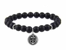 Schmuck-Armband Zugband Onyx von MABRO Steel - Bandl&auml;nge ca. 19cm