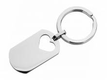 Schl&uuml;sselanh&auml;nger/Taschenanh&auml;nger Edelstahlplatte silberfarben mit Herz von MABRO Steel