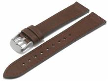 Hybrid-Uhrenband (Moklb125) 20mm dunkelbraun Leder/Silikon genarbt mit Easy-Click von MABRO (Schlie&szlig;enansto&szlig; 18 mm)