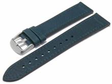 Hybrid-Uhrenband (Moklb125) 20mm dunkelblau Leder/Silikon genarbt mit Easy-Click von MABRO (Schlie&szlig;enansto&szlig; 18 mm)