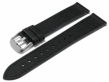 Hybrid-Uhrenband (Moklb125) 20mm schwarz Leder/Silikon genarbt mit Easy-Click von MABRO (Schlie&szlig;enansto&szlig; 18 mm)