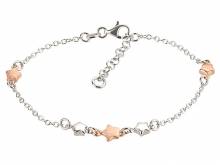 Schmuck-Armband 925er Silber silber/ros�goldfarben Karabiner-Verschluss Silber MABRO Steel - Bandl&auml;nge ca. 19cm