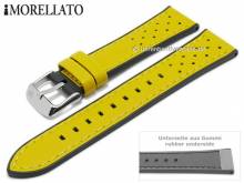 Uhrenarmband Flyboard 20mm gelb Leder/Rubber genarbt Racing-Look von MORELLATO (Schließenanstoß 18 mm)