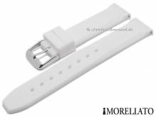 Uhrenarmband Lugano 18mm weiß Synthetik glatt mit Schnellwechsel-Stegen von MORELLATO (Schließenanstoß 18 mm)